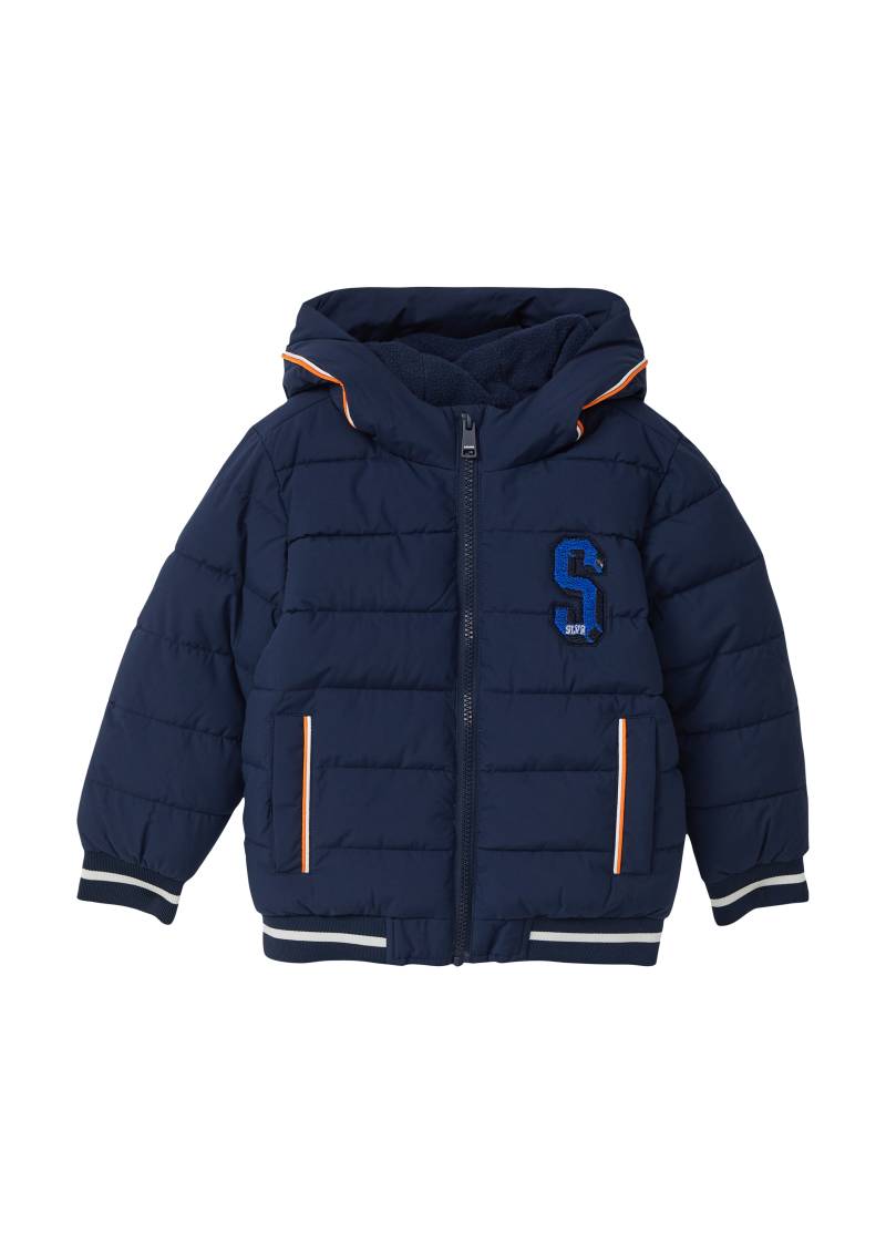 s.Oliver - Pufferjacke mit Fleece-Futter und Kontraststreifen, Kinder, blau von s.Oliver