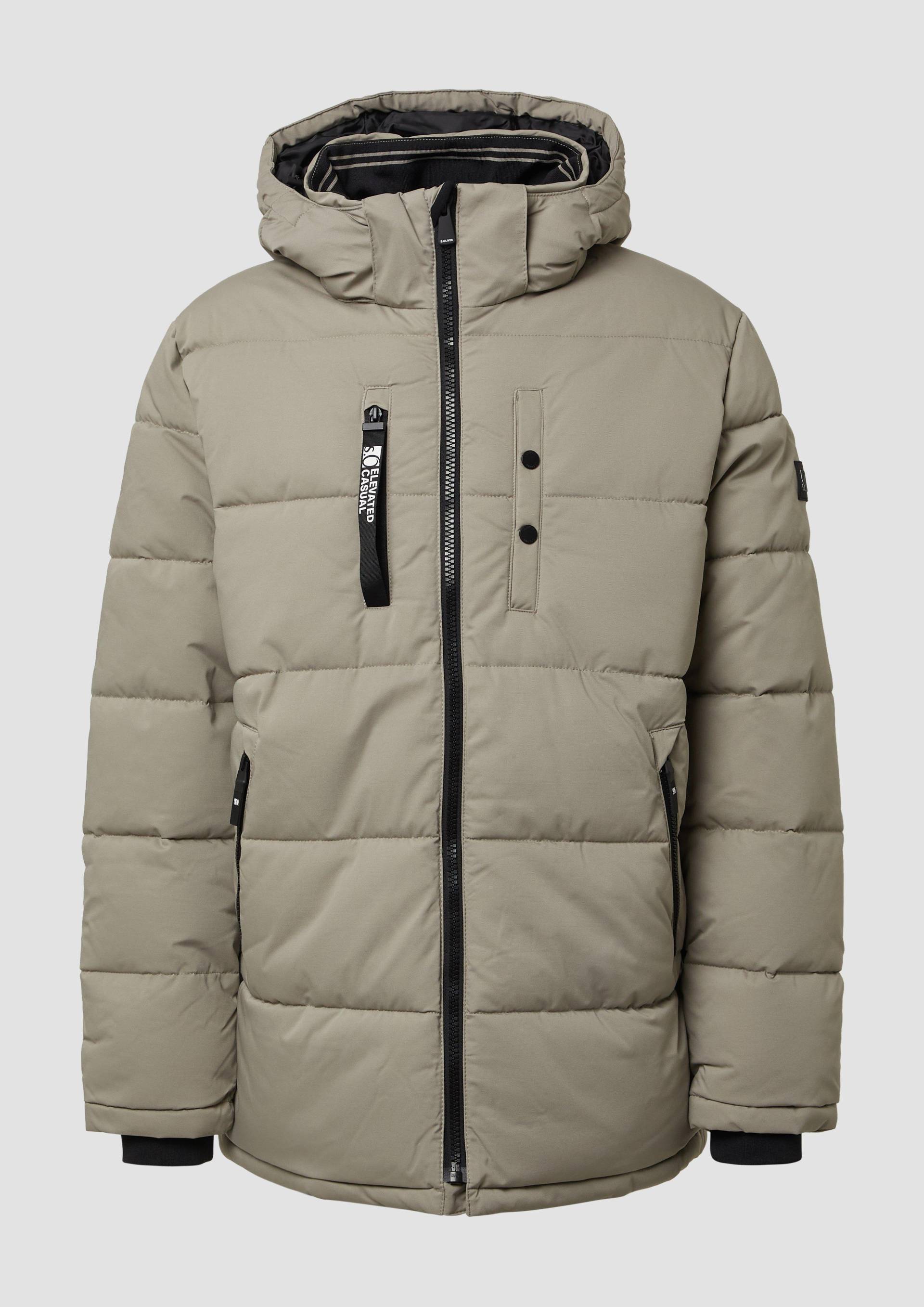 s.Oliver - Wasserabweisende Pufferjacke mit abnehmbarer Kapuze und sportiven Details, Herren, Beige von s.Oliver