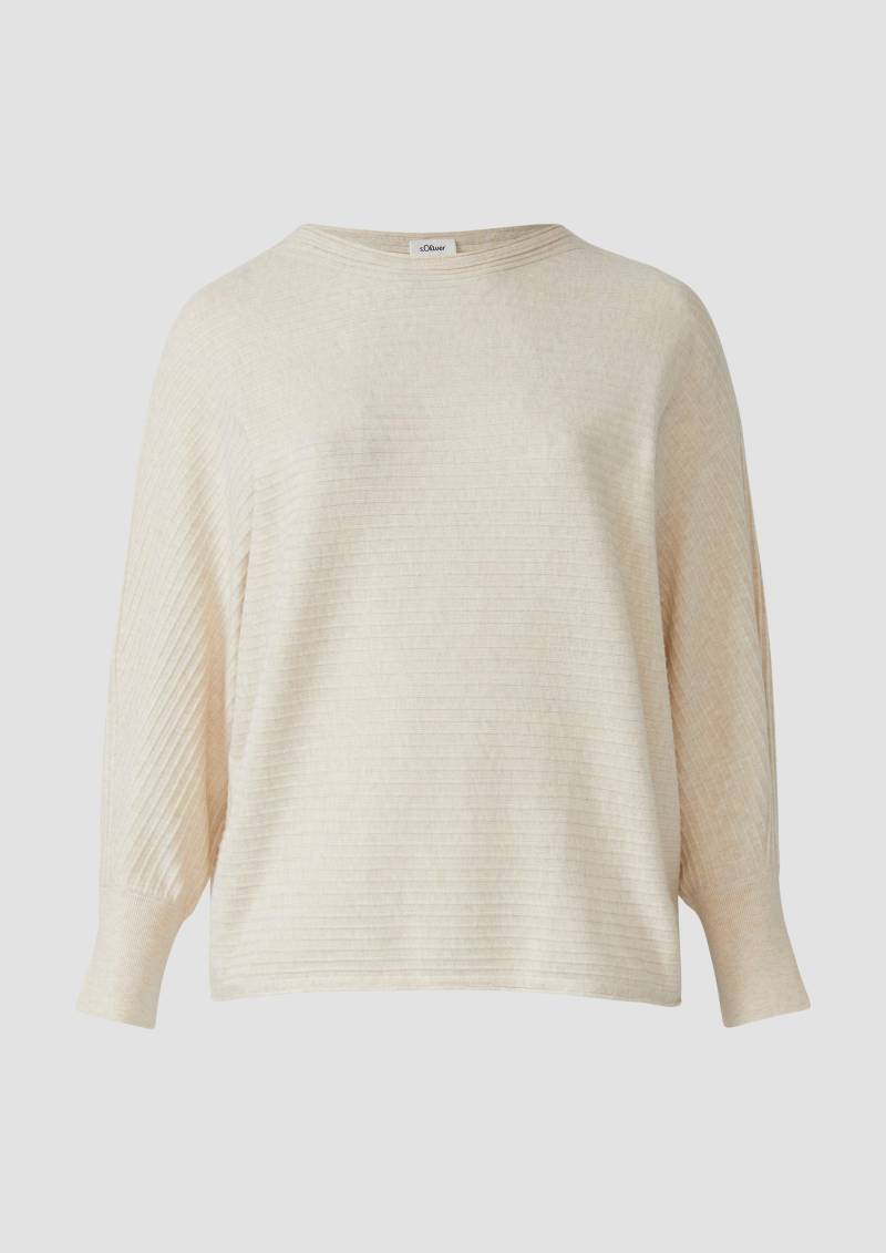 s.Oliver - Pullover in Rippstruktur mit Fledermausärmeln, Damen, Beige von s.Oliver