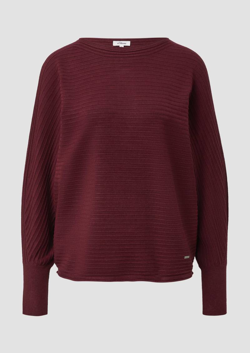 s.Oliver - Pullover in Rippstruktur mit Fledermausärmeln, Damen, rot von s.Oliver