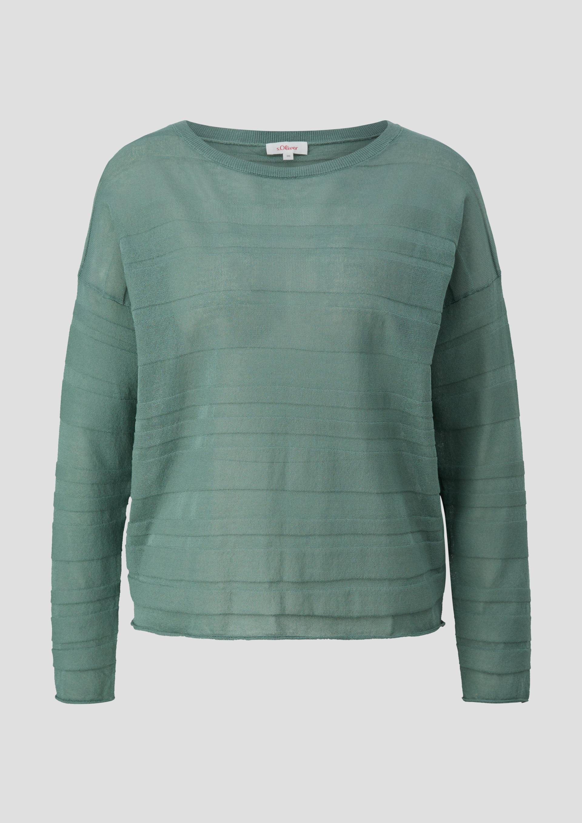 s.Oliver - Pullover mit Musterstruktur, Damen, Blau von s.Oliver