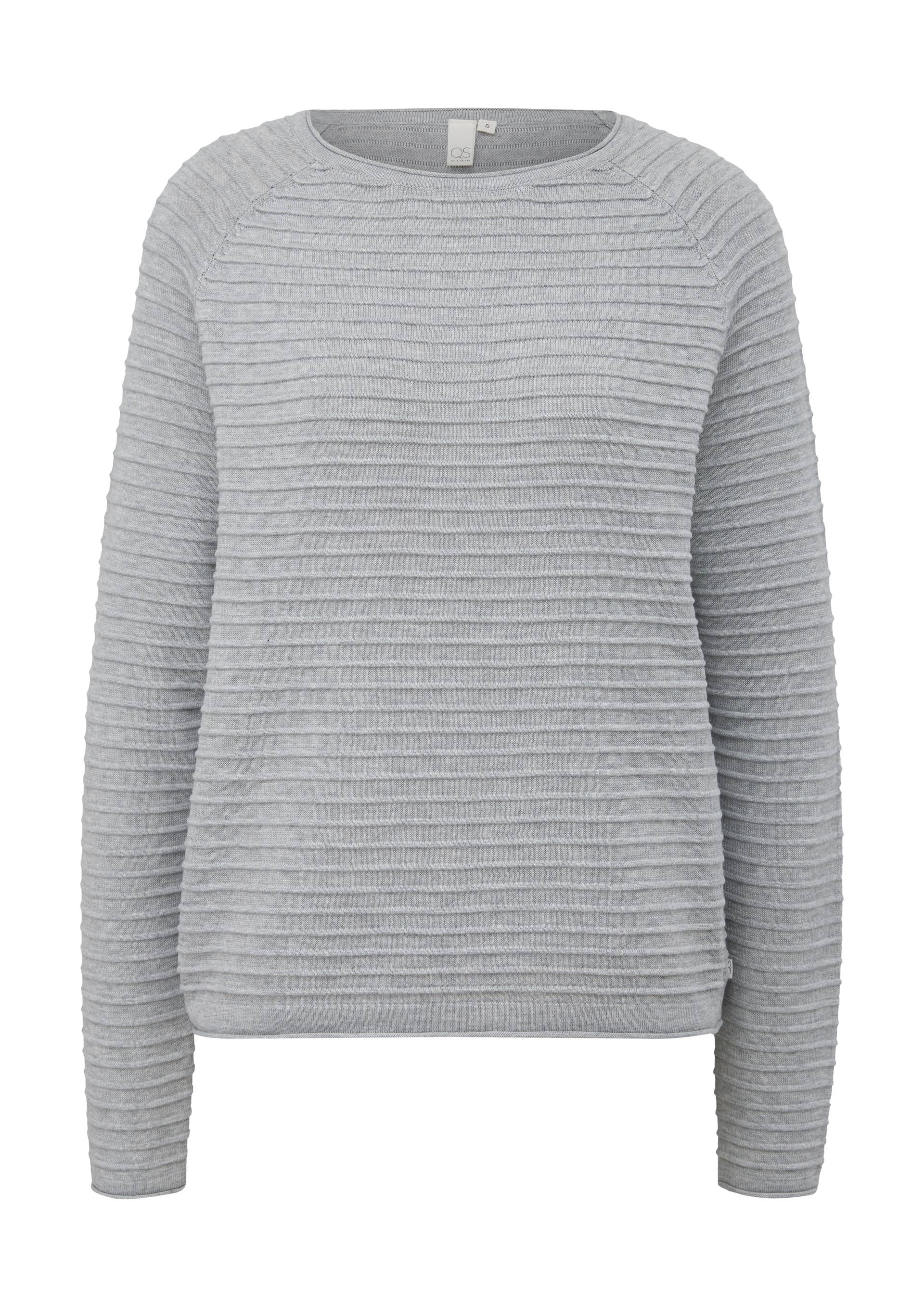 QS - Pullover mit Strukturmuster, Damen, grau von QS