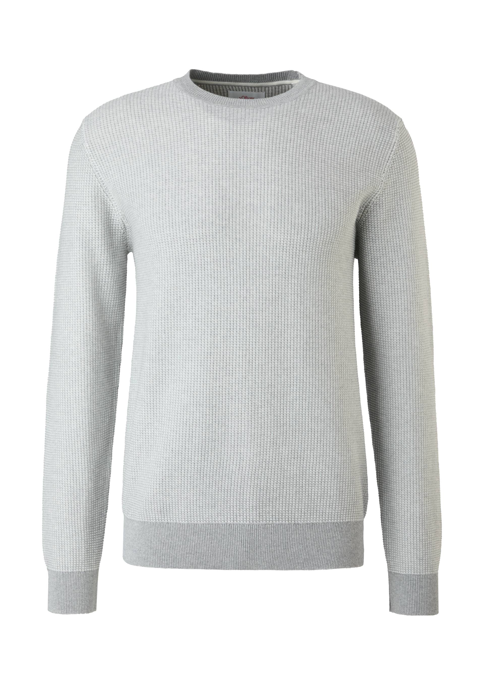 s.Oliver - Pullover mit Two-Tone-Muster, Herren, grau von s.Oliver