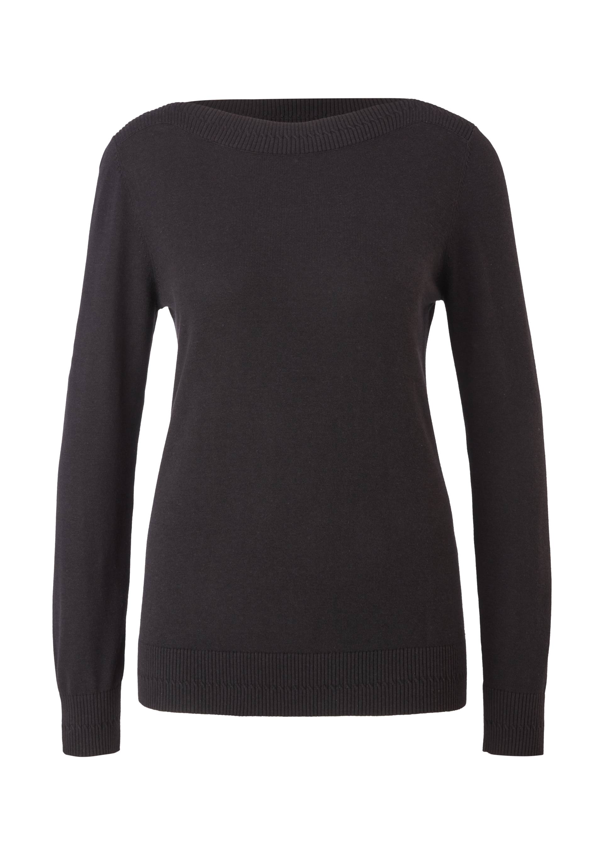 s.Oliver - Pullover mit U-Boot-Ausschnitt, Damen, schwarz von s.Oliver