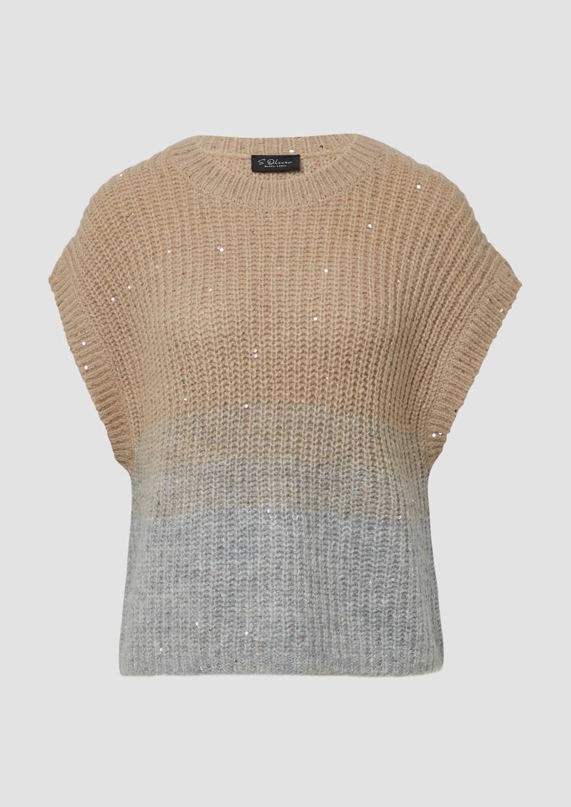 s.Oliver - Pullunder mit Farbverlauf aus Alpakamix, Damen, grau|beige von s.Oliver