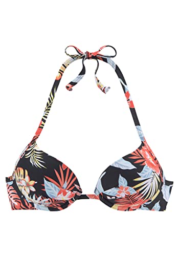 s.Oliver Damen Suki-15 Bikini, Blumendruck Schwarz, 40 / B EU von s.Oliver