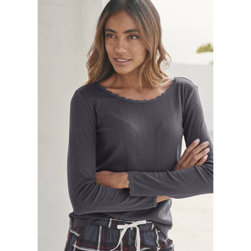 S.OLIVER Damen Pyjamaoberteil graphit Gr.40/42 von s.Oliver