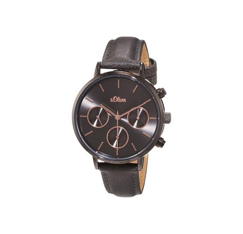 s.Oliver Quarzuhr s.Oliver Armbanduhr mit Kunstlederarmband SO-4202-LM, s.Oliver Armbanduhr mit Kunstlederarmband von s.Oliver