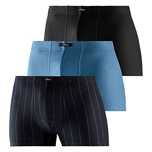 s.Oliver Herren 3X Boxershorts, blau schwarz, passend (3er Pack) von s.Oliver