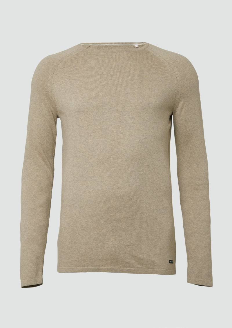 s.Oliver - Raglanpullover aus reiner Baumwolle, Herren, Beige von s.Oliver