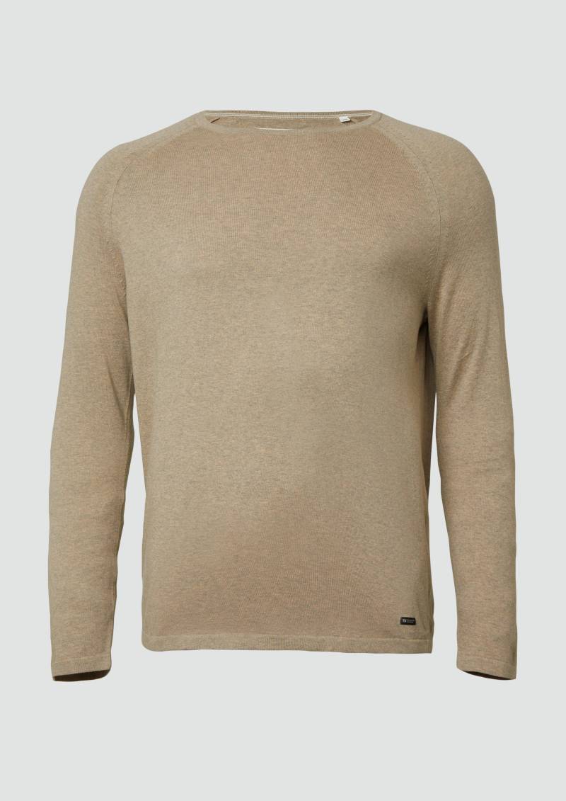 s.Oliver - Raglanpullover aus reiner Baumwolle, Herren, Beige von s.Oliver