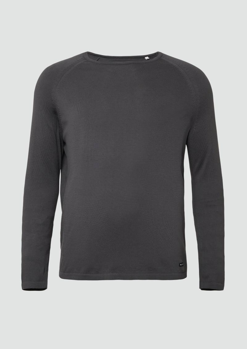s.Oliver - Raglanpullover aus reiner Baumwolle, Herren, grau von s.Oliver