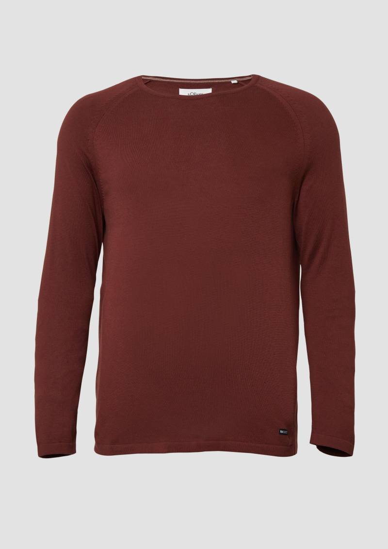 s.Oliver - Raglanpullover aus reiner Baumwolle, Herren, rot von s.Oliver