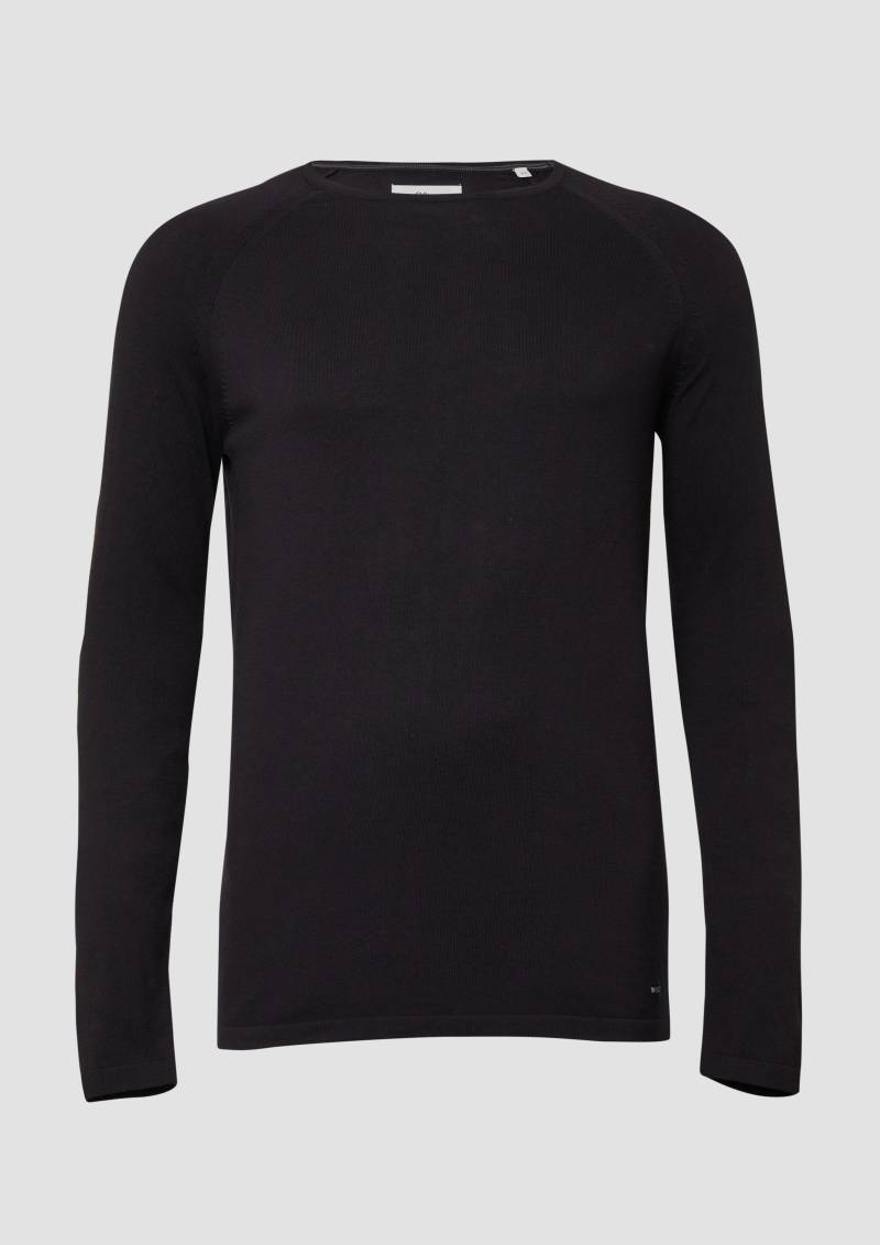 s.Oliver - Raglanpullover aus reiner Baumwolle, Herren, schwarz von s.Oliver