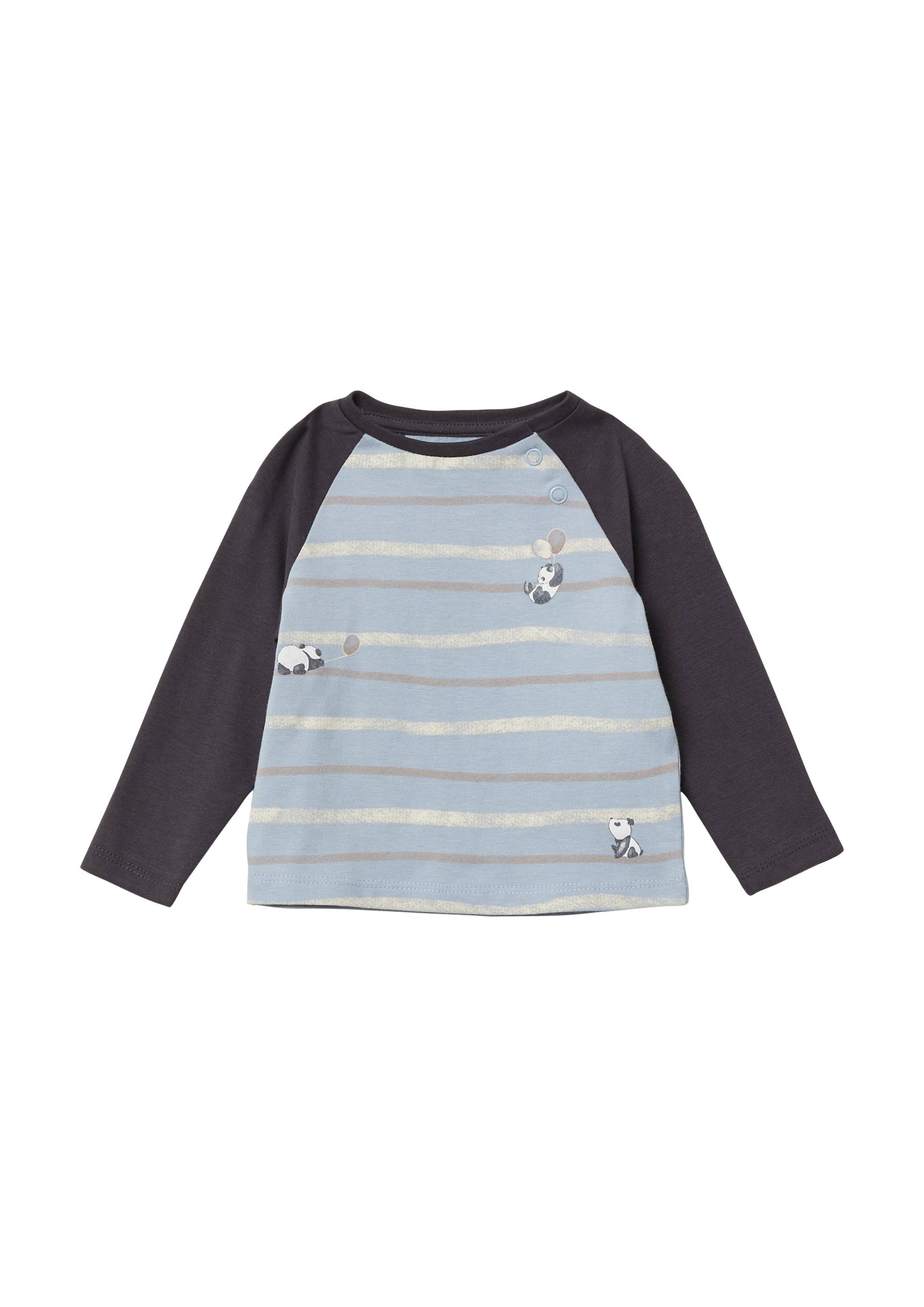 s.Oliver - Raglanshirt mit Frontprint, Babys, grau|blau von s.Oliver