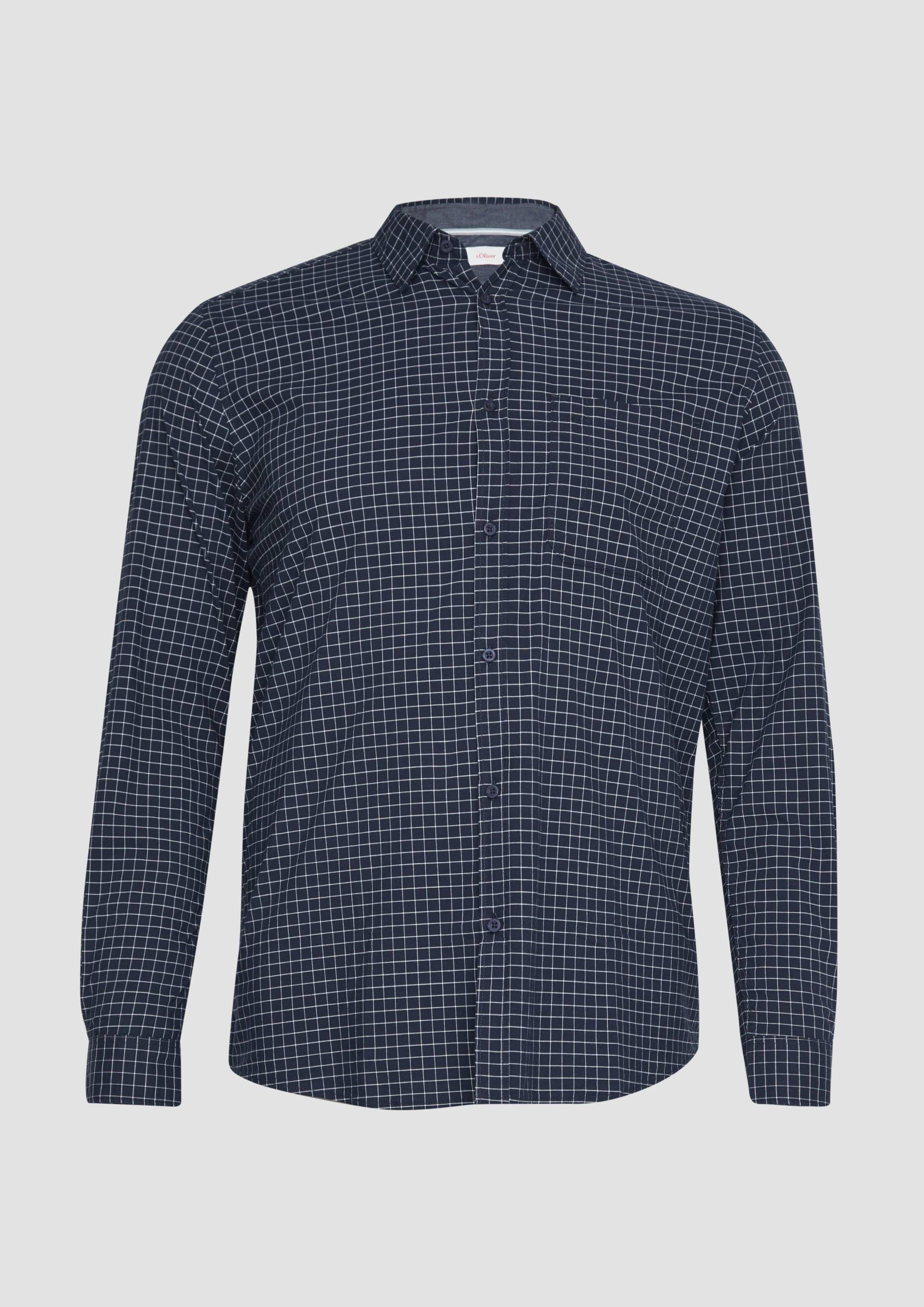 s.Oliver - Regular Fit: Kariertes Hemd aus Baumwollstretch mit Brusttasche, Herren, blau s.Oliver - Regular Fit: Kariertes Hemd aus Baumwollstretch mit Brusttasche, Herren, blau von s.Oliver