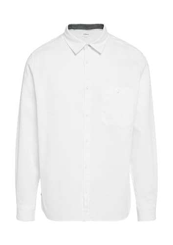 s.Oliver Regular Fit: Strukturiertes Baumwollhemd mit Brusttasche weiß M von s.Oliver