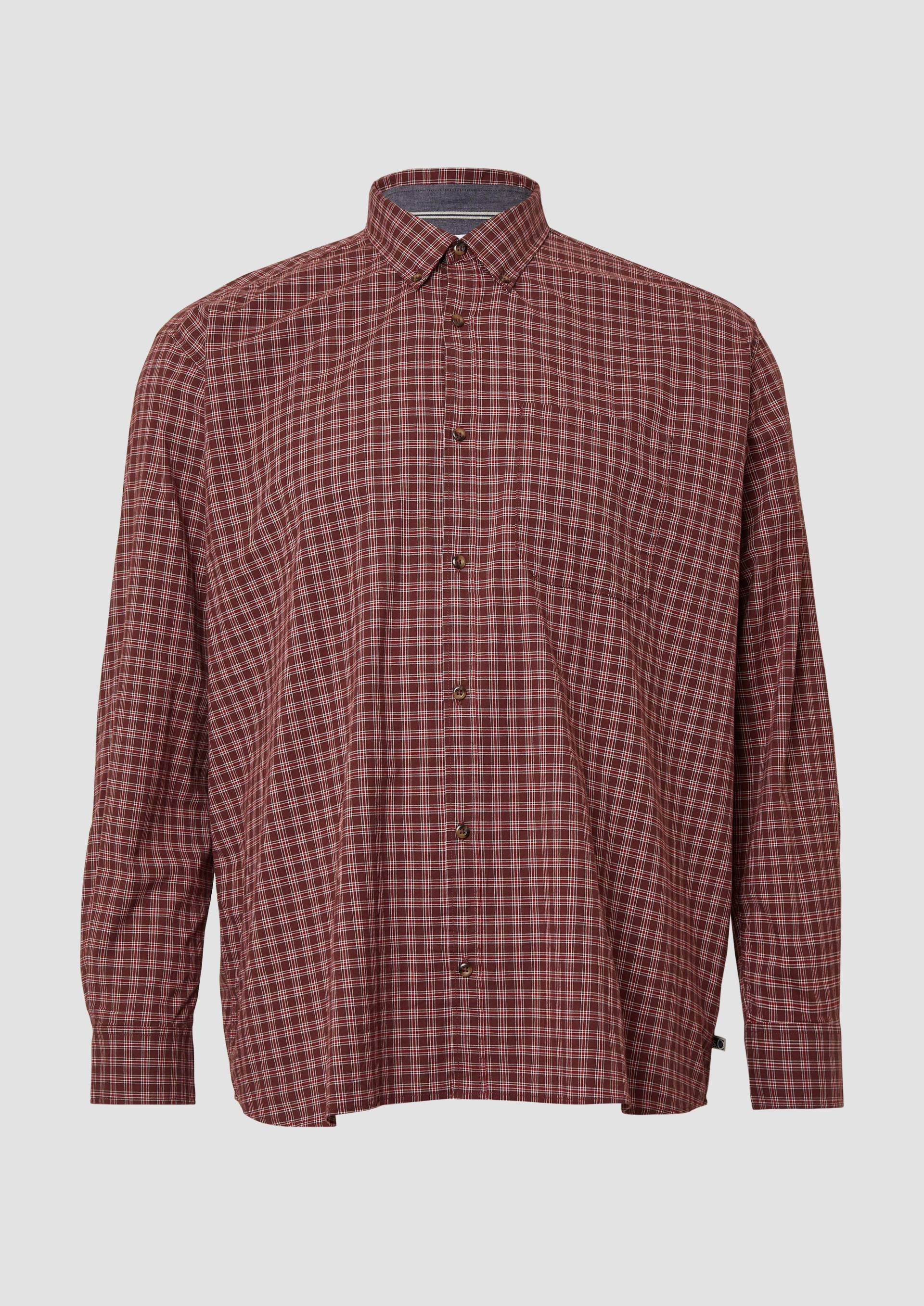 s.Oliver - Regular Fit: Elastisches Button-Down-Hemd mit Karomuster, Herren, rot von s.Oliver