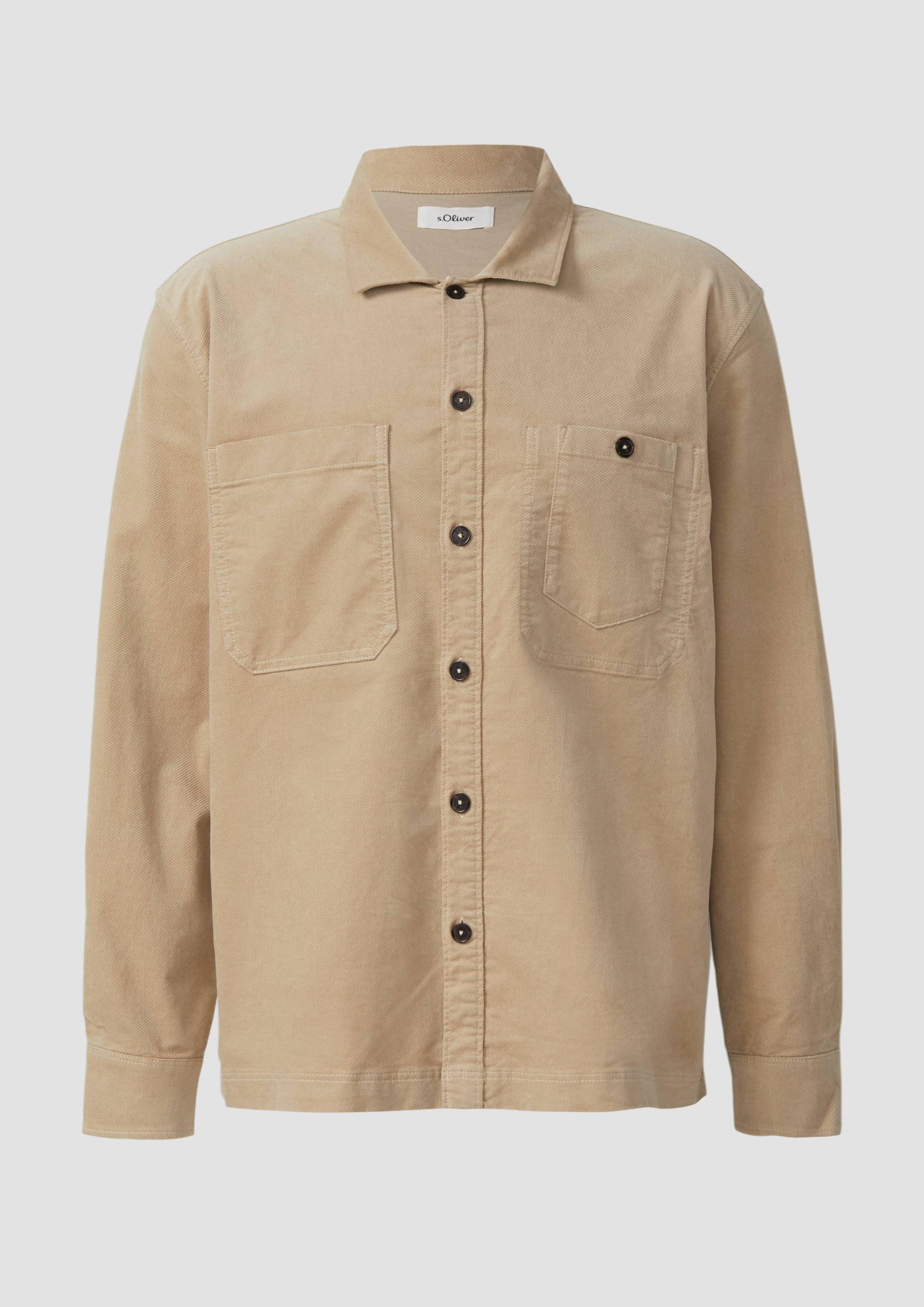 s.Oliver - Overshirt aus diagonalem Feincord, Herren, Beige von s.Oliver