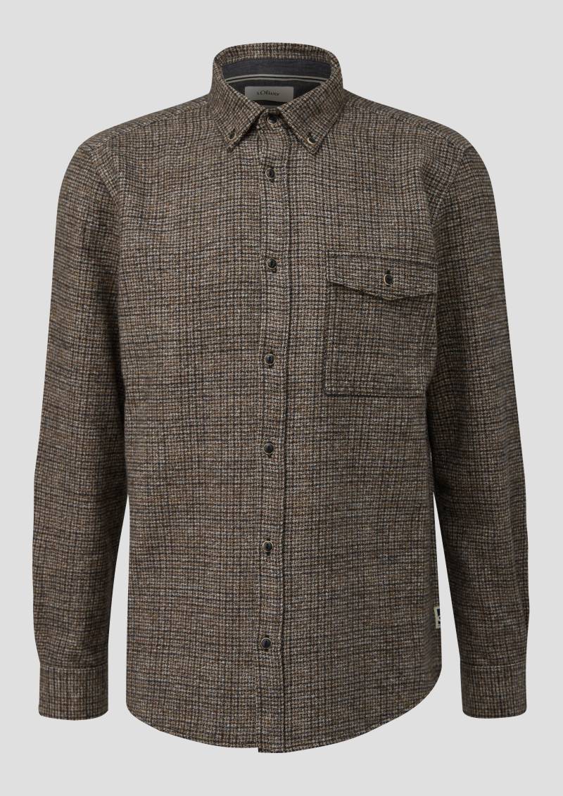 s.Oliver - Regular Fit: Flanellhemd mit Button-Down-Kragen, Herren, braun von s.Oliver
