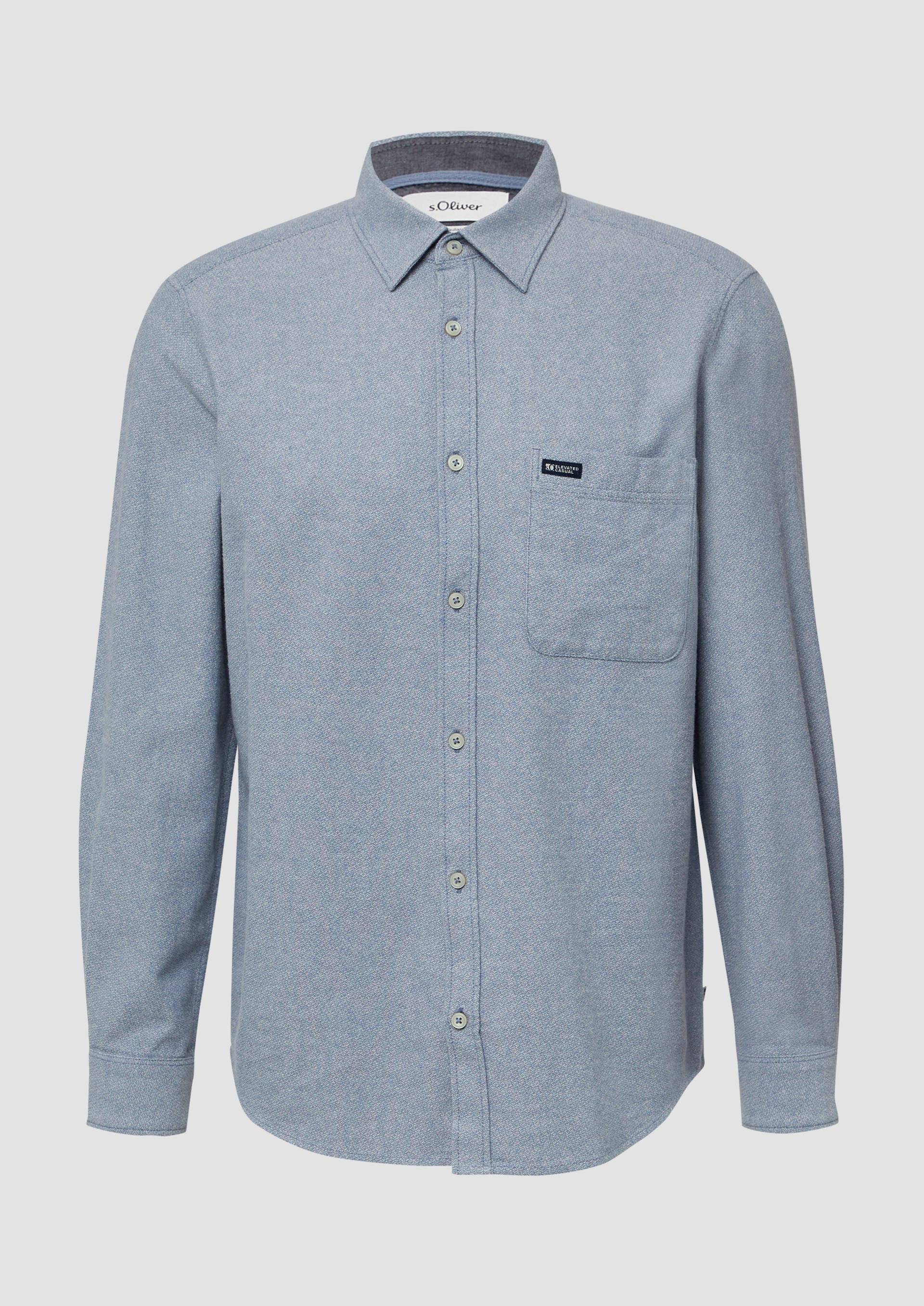 s.Oliver - Regular Fit: Strukturiertes Hemd aus Baumwolle, Herren, blau von s.Oliver