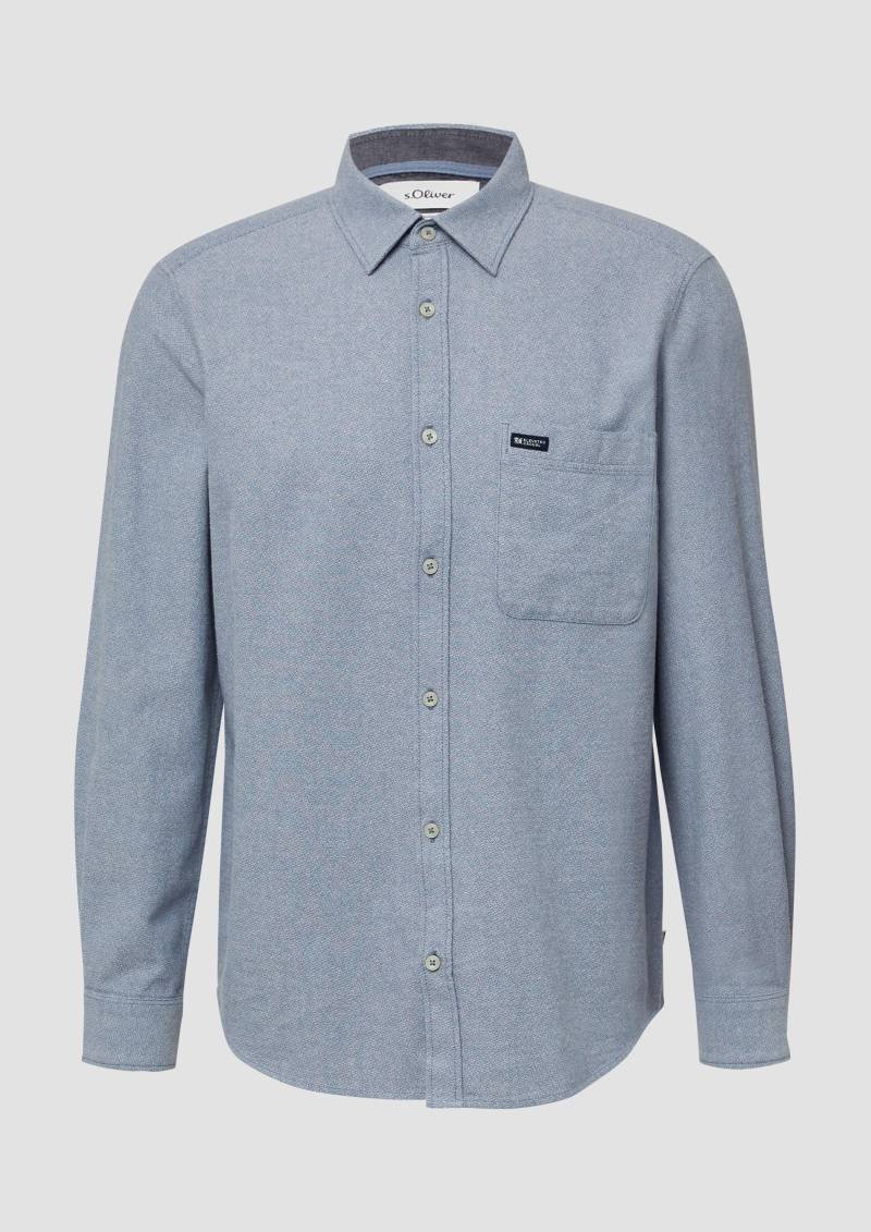 s.Oliver - Regular Fit: Strukturiertes Hemd aus Baumwolle, Herren, blau von s.Oliver