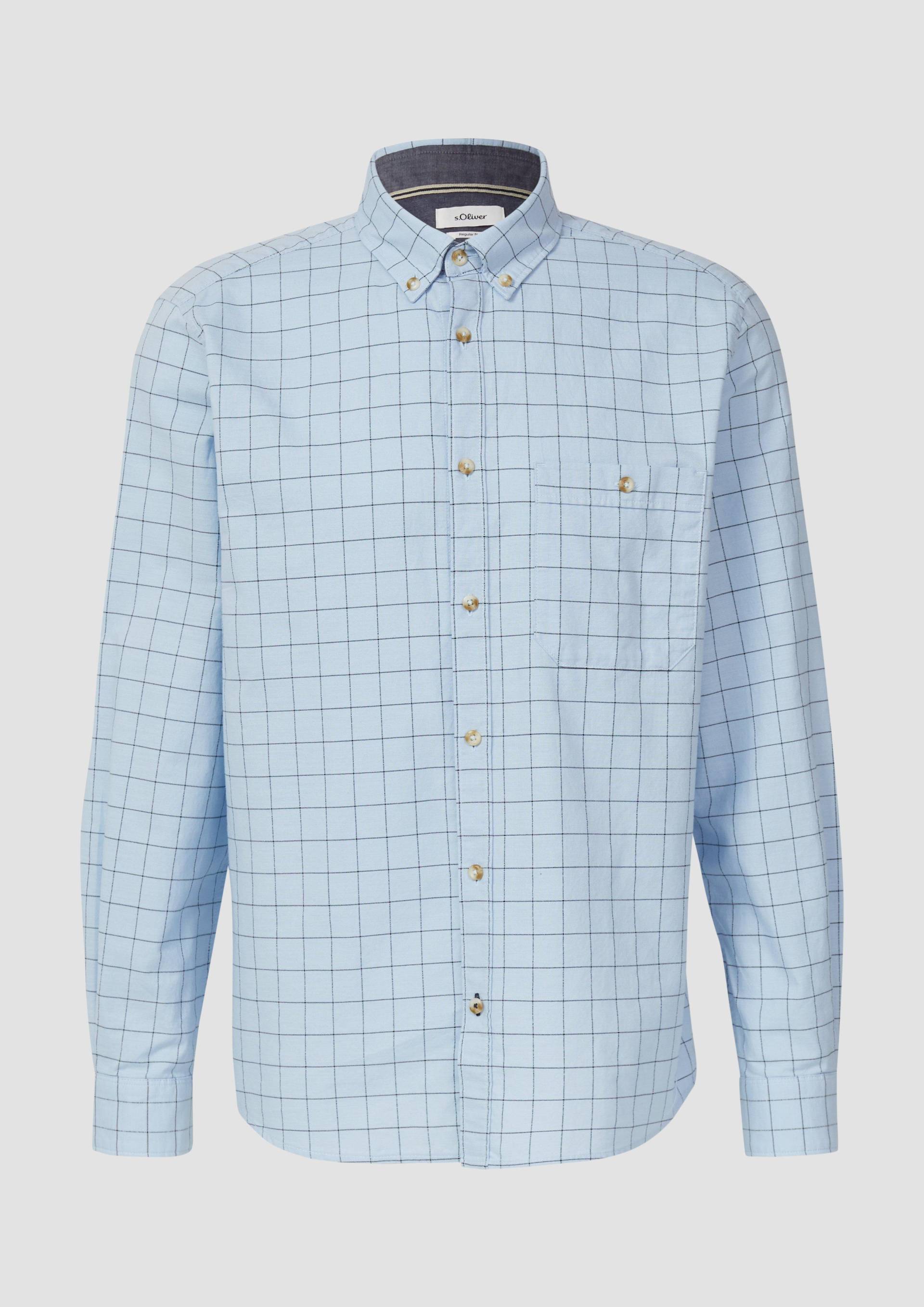 s.Oliver - Regular Fit: Karo-Hemd aus Baumwolle mit Button-Down-Kragen, Herren, blau s.Oliver - Regular Fit: Karo-Hemd aus Baumwolle mit Button-Down-Kragen, Herren, blau von s.Oliver