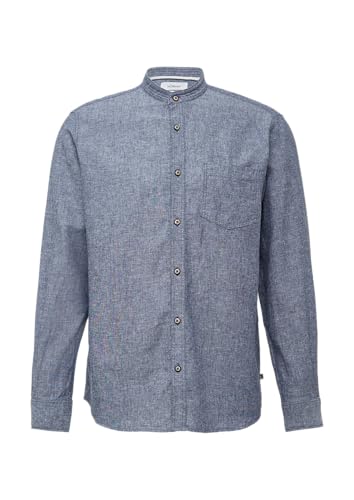 s.Oliver Regular Fit: Hemd aus Leinenmix mit Stehkragen tiefblau XXL von s.Oliver