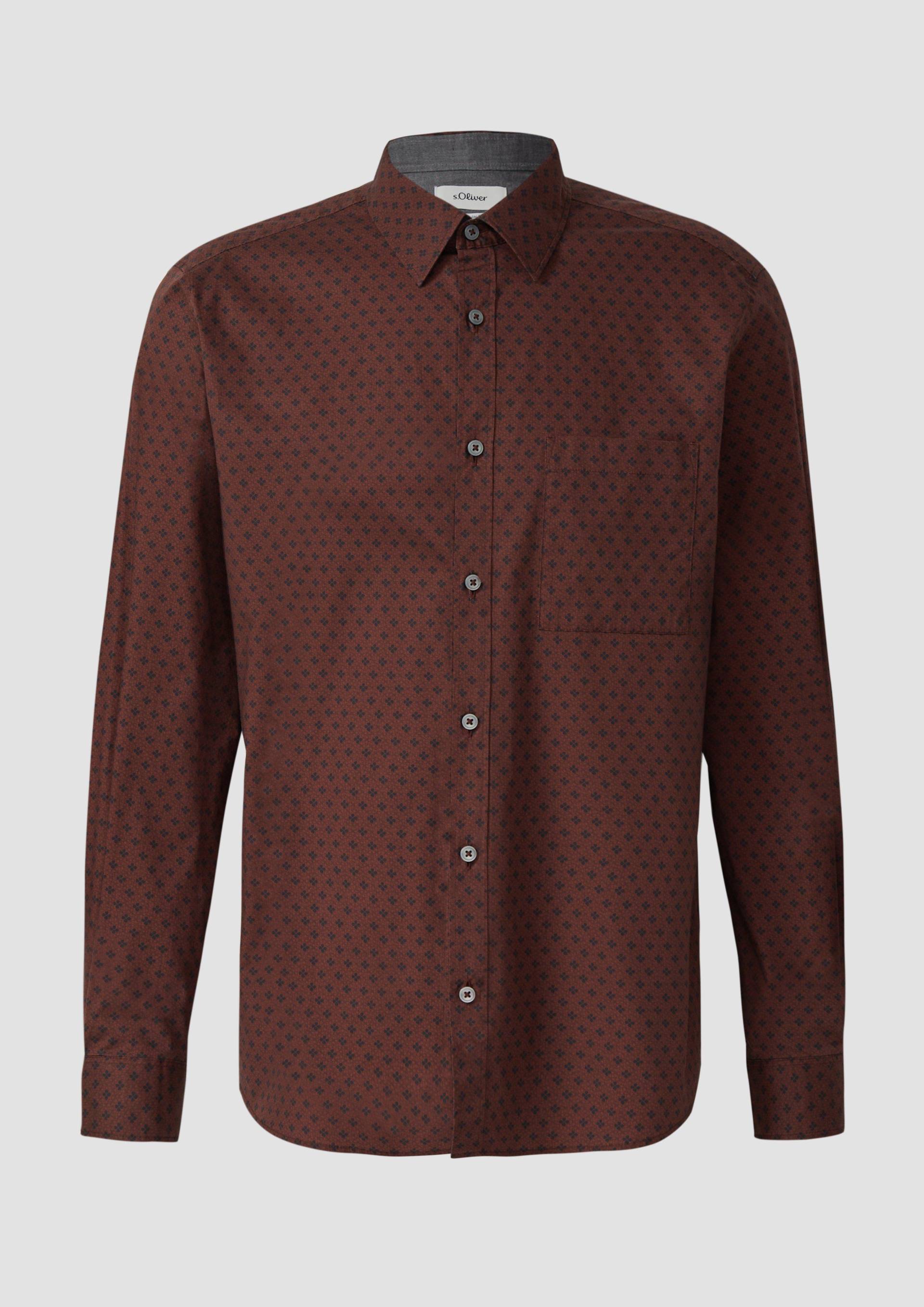 s.Oliver - Regular Fit: Hemd mit Allover-Print und Brusttasche, Herren, rot von s.Oliver