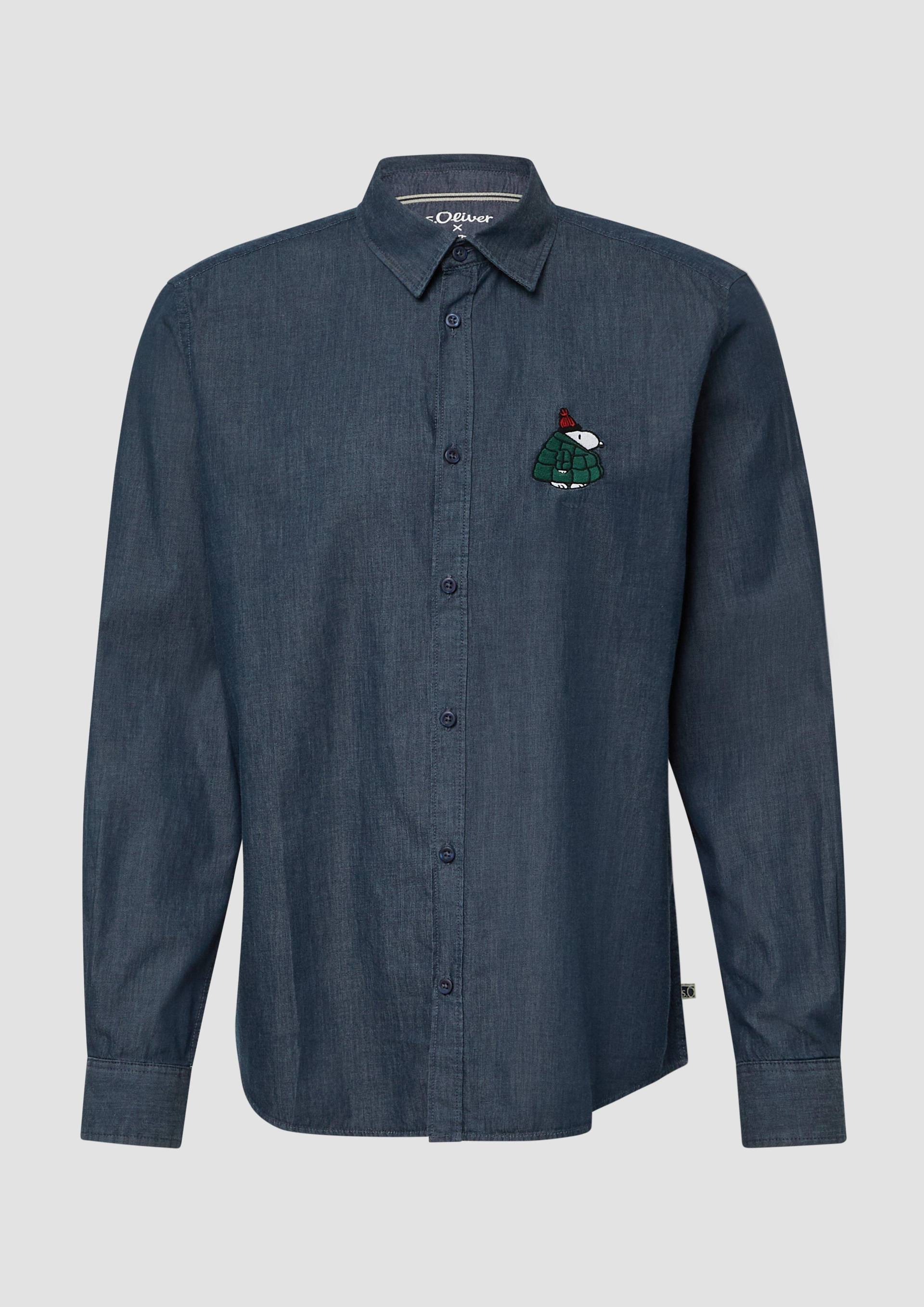 s.Oliver - Regular Fit: Hemd mit Peanuts®-Print, Herren, blau von s.Oliver