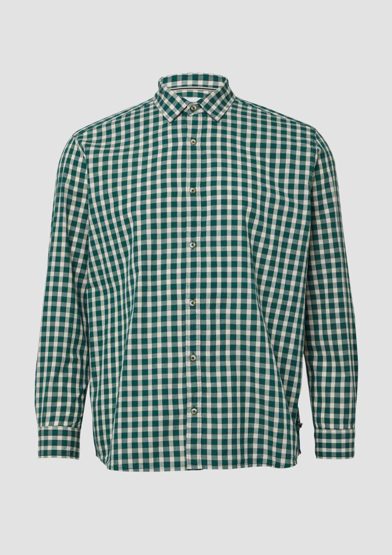s.Oliver - Regular Fit: Kariertes Baumwoll-Hemd mit Kentkragen, Herren, grün|mehrfarbig von s.Oliver
