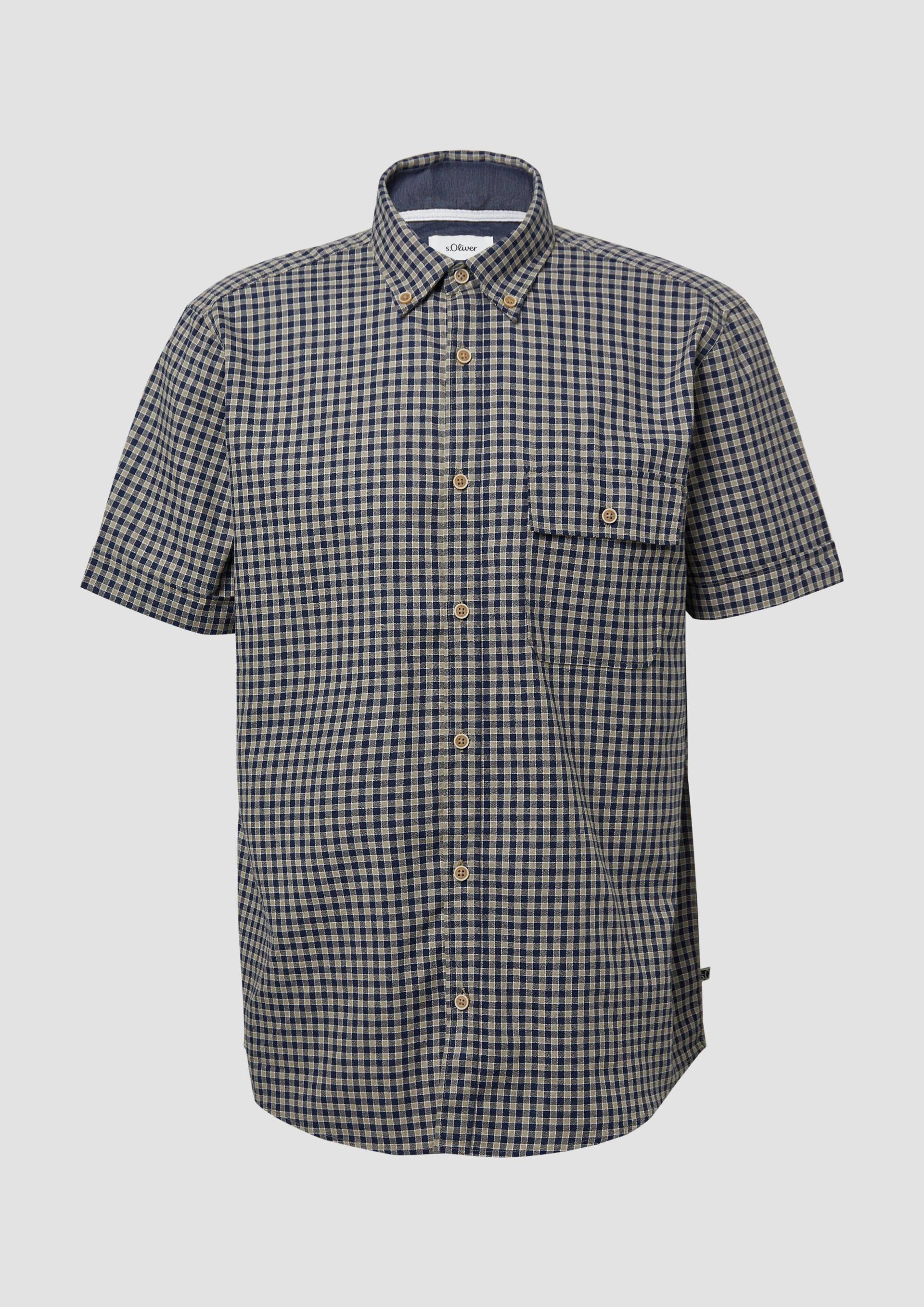 s.Oliver - Regular Fit: Kariertes Hemd aus Baumwolle mit Button-Down-Kragen, Herren, blau von s.Oliver