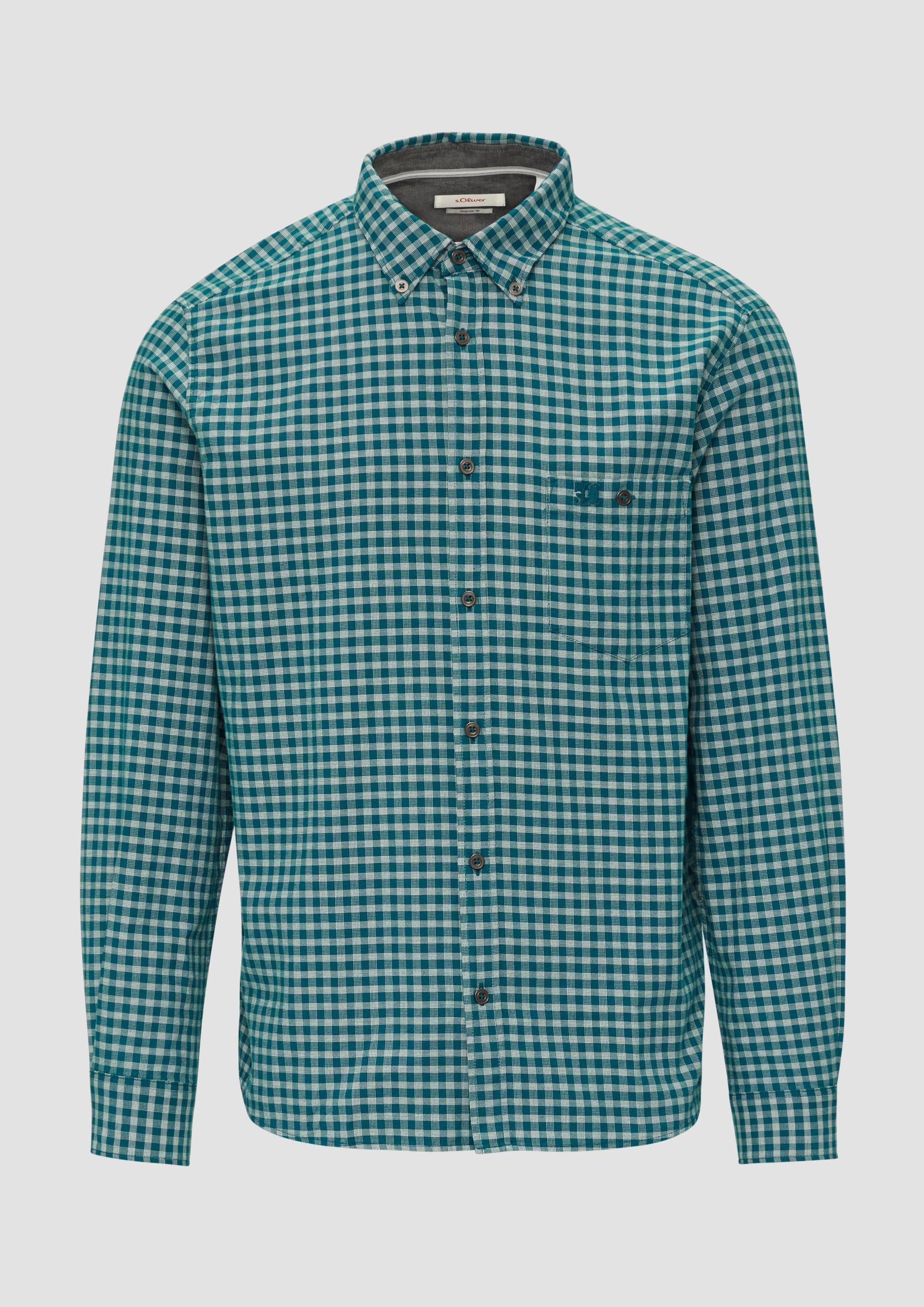 s.Oliver - Regular Fit: Kariertes Hemd mit Button-Down-Kragen, Herren, Blau von s.Oliver