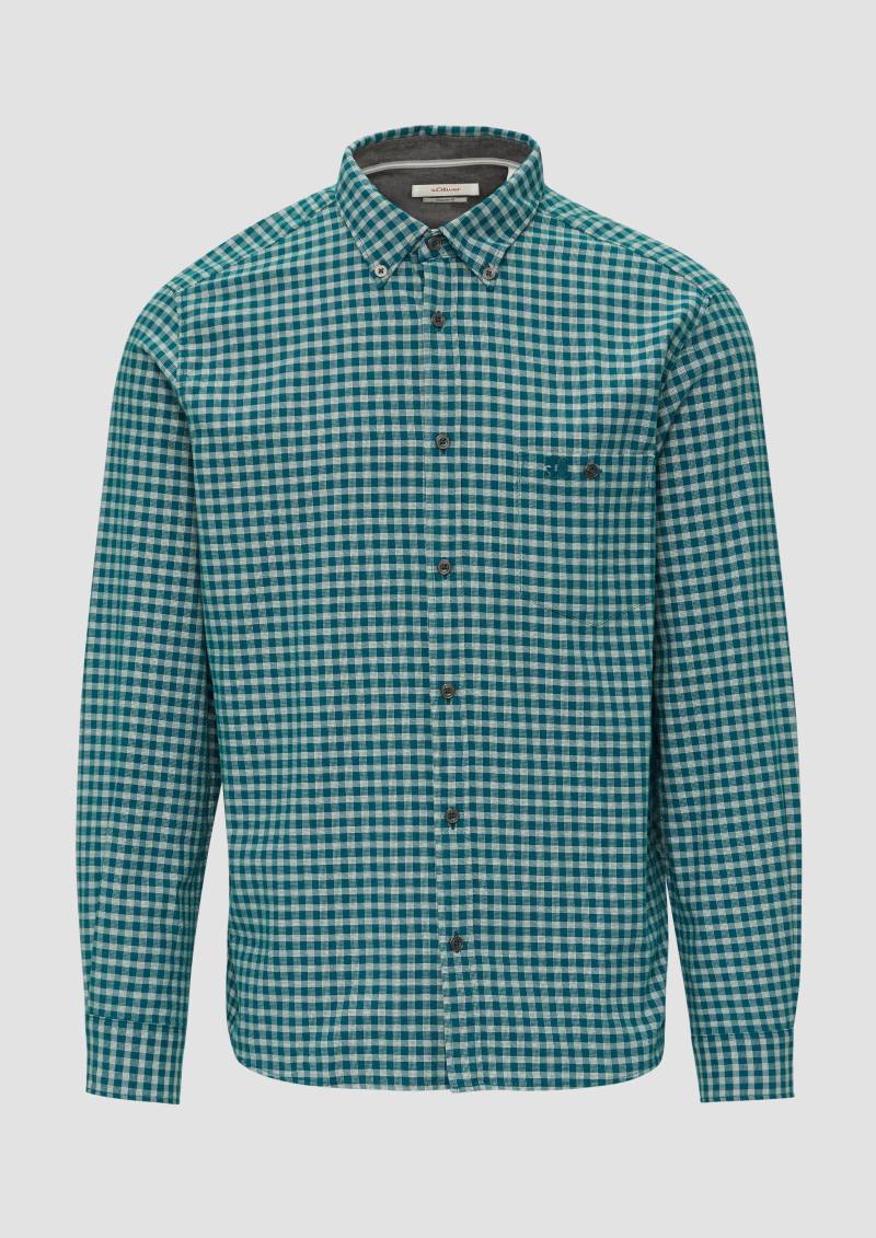s.Oliver - Regular Fit: Kariertes Hemd mit Button-Down-Kragen, Herren, Blau von s.Oliver
