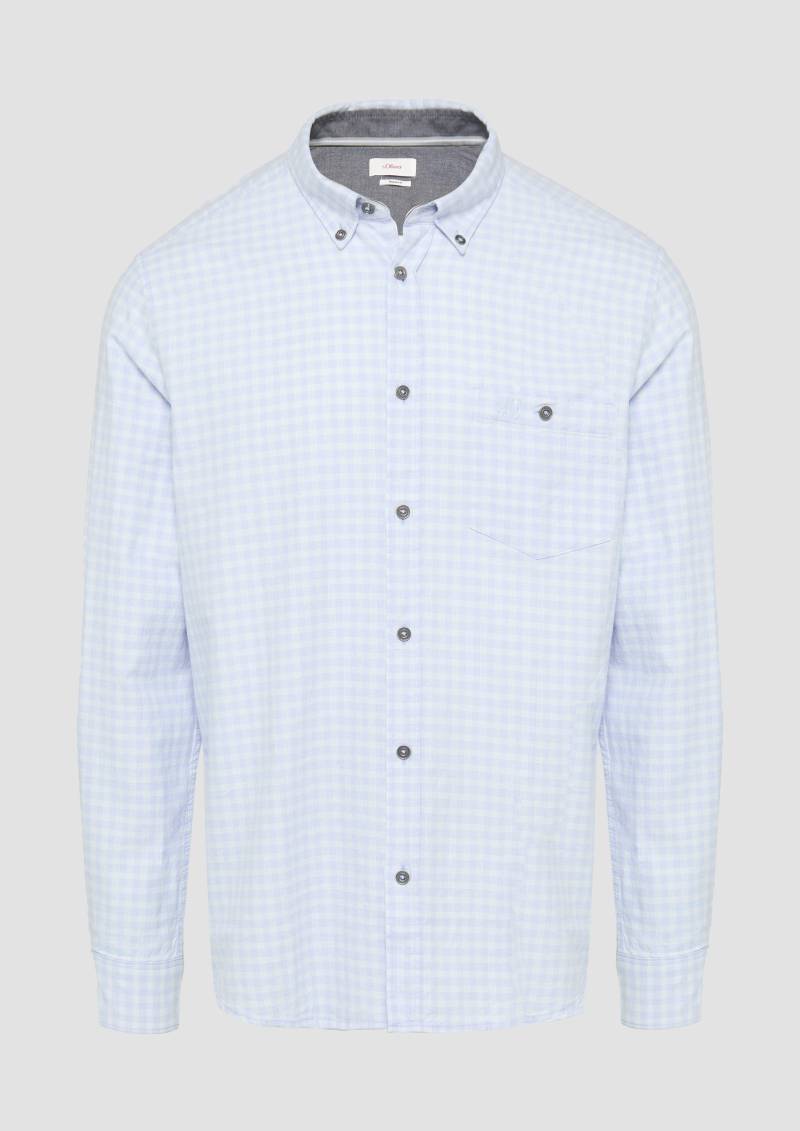 s.Oliver - Regular Fit: Kariertes Hemd mit Button-Down-Kragen, Herren, blau von s.Oliver