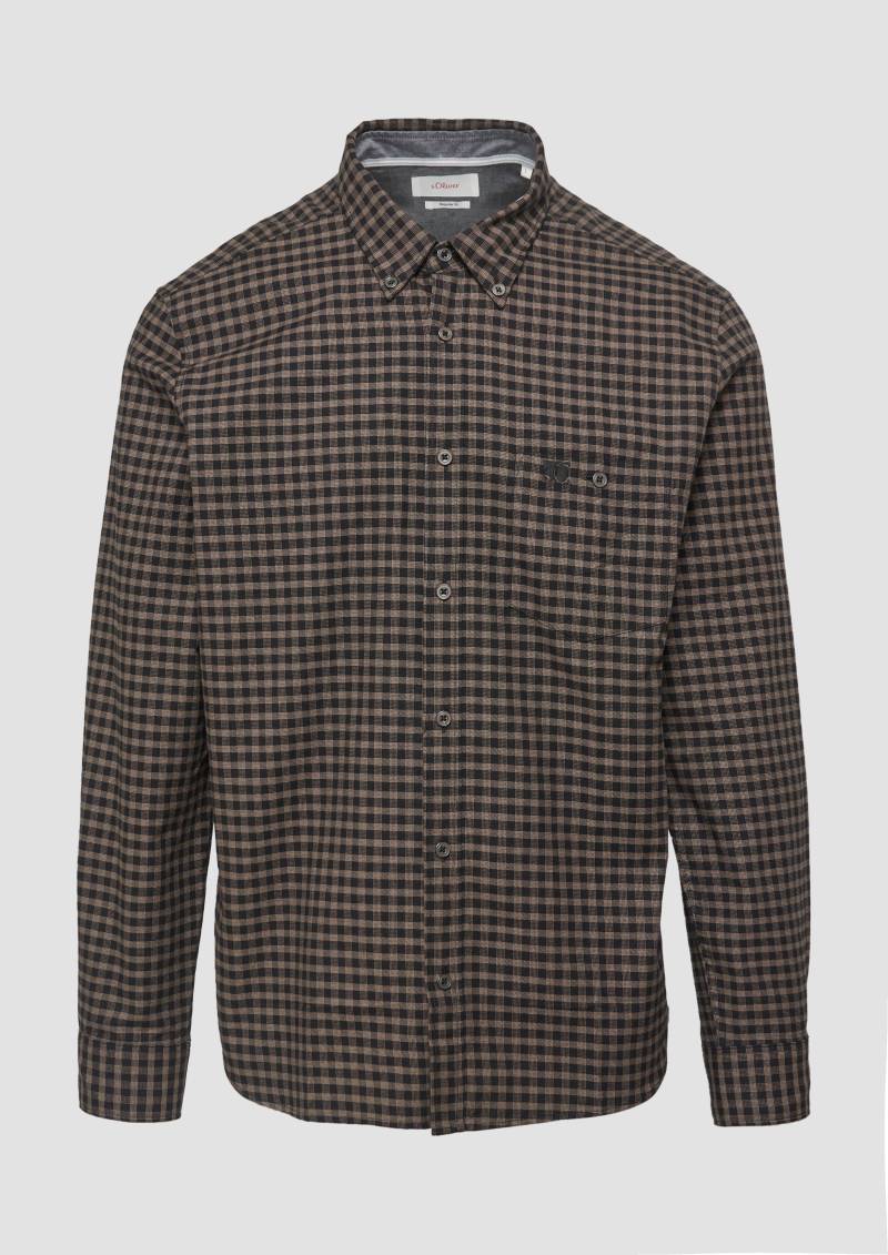 s.Oliver - Regular Fit: Kariertes Hemd mit Button-Down-Kragen, Herren, braun|schwarz von s.Oliver