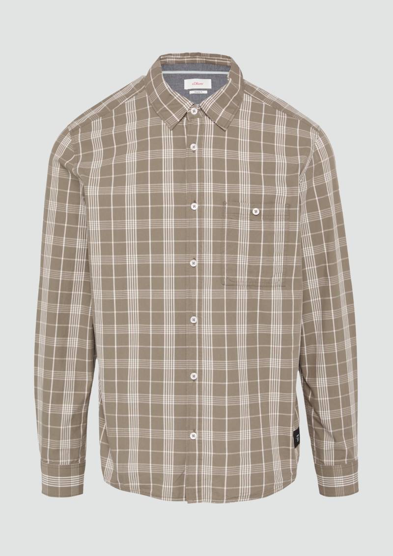 s.Oliver - Regular Fit: Kariertes Hemd mit Label-Patch, Herren, braun s.Oliver - Regular Fit: Kariertes Hemd mit Label-Patch, Herren, braun von s.Oliver
