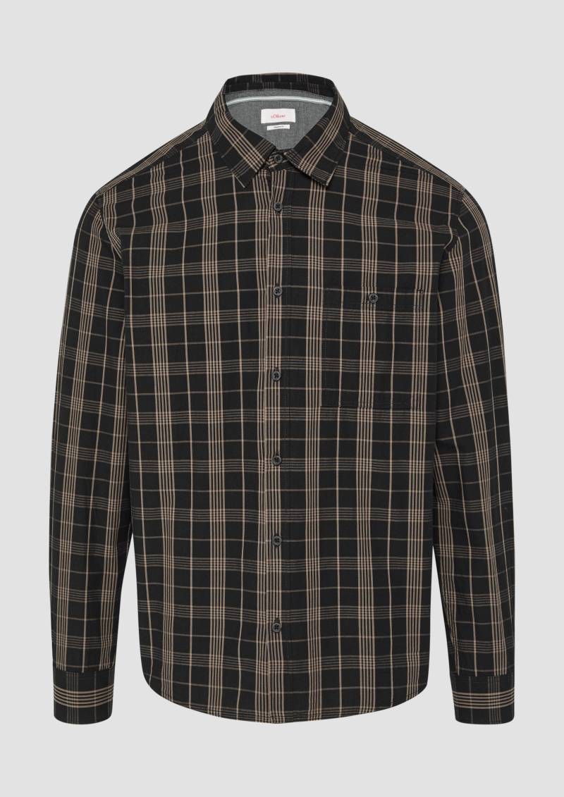 s.Oliver - Regular Fit: Kariertes Hemd mit Label-Patch, Herren, schwarz s.Oliver - Regular Fit: Kariertes Hemd mit Label-Patch, Herren, schwarz von s.Oliver