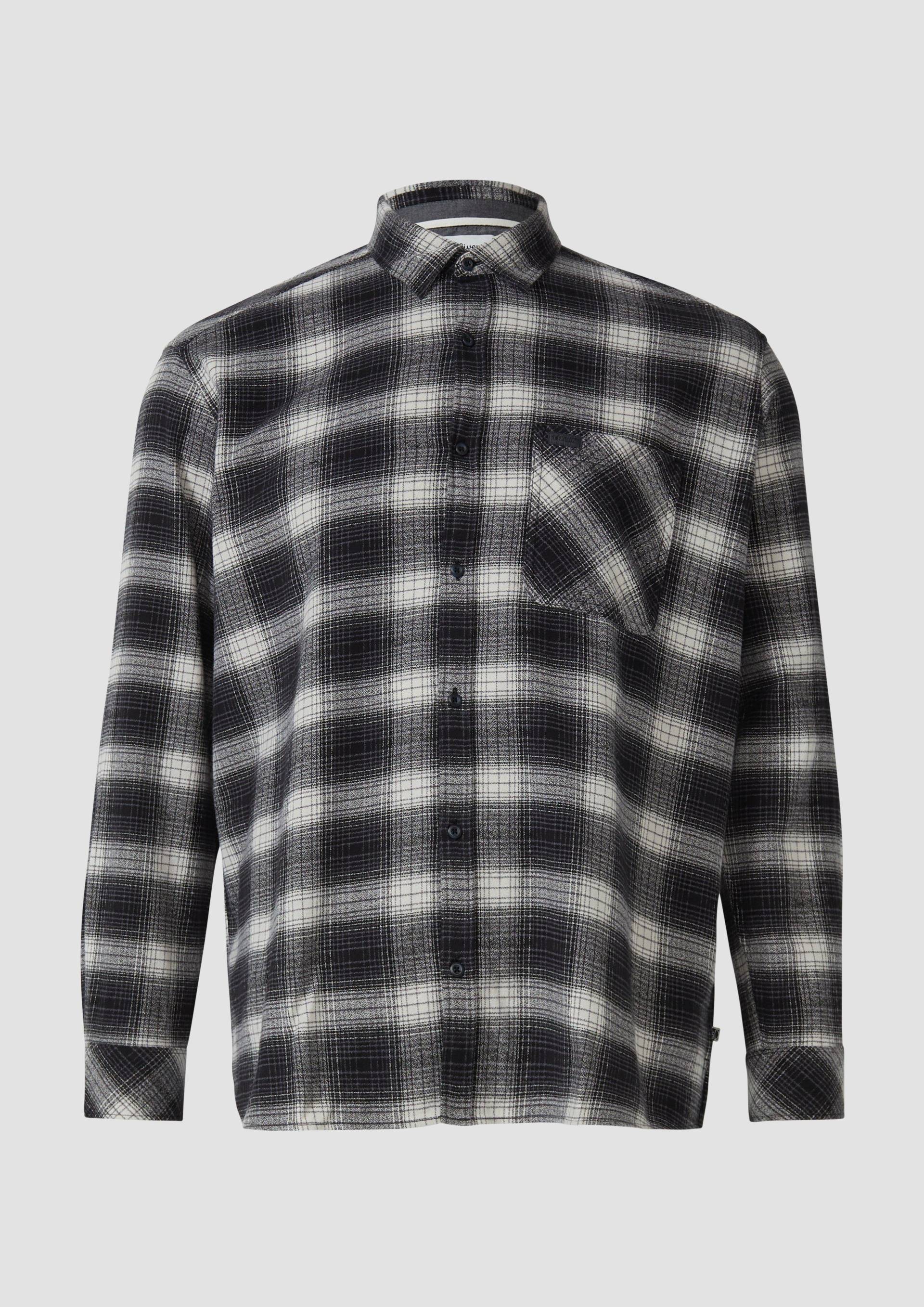 s.Oliver - Regular Fit: Kariertes Hemd mit Waschung, Herren, schwarz|mehrfarbig von s.Oliver