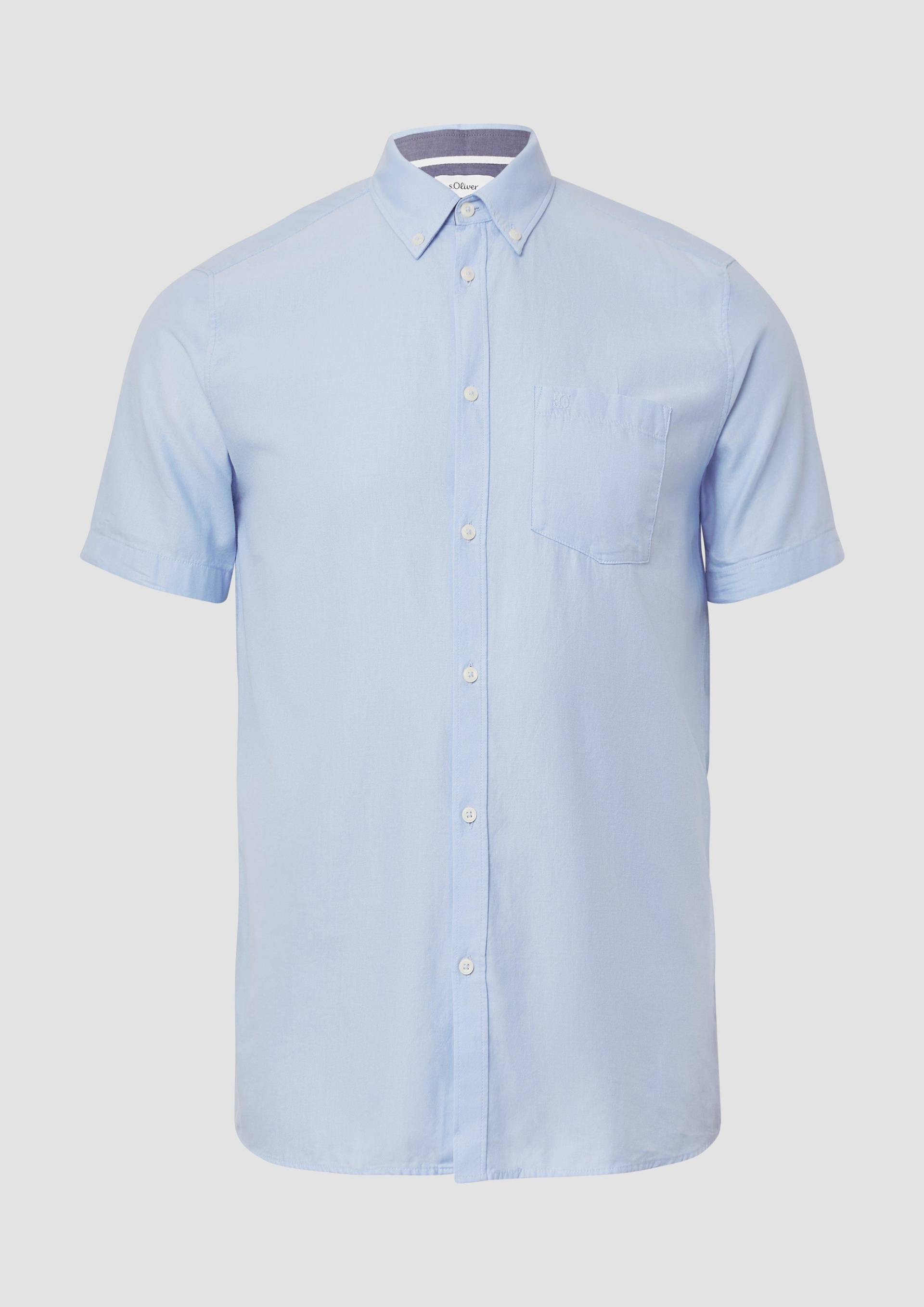 s.Oliver - Regular Fit: Kurzärmeliges Twillhemd mit Button-Down-Kragen, Herren, blau s.Oliver - Regular Fit: Kurzärmeliges Twillhemd mit Button-Down-Kragen, Herren, blau von s.Oliver