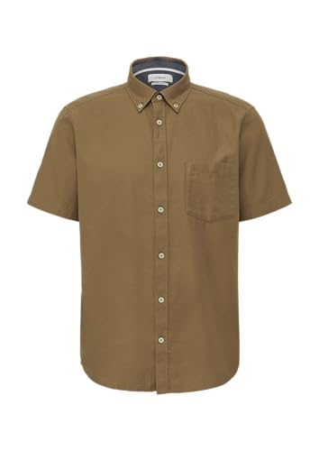 s.Oliver Regular Fit: Kurzarm-Hemd aus Lyocellmix mit Button-Down-Kragen Sandstein M von s.Oliver