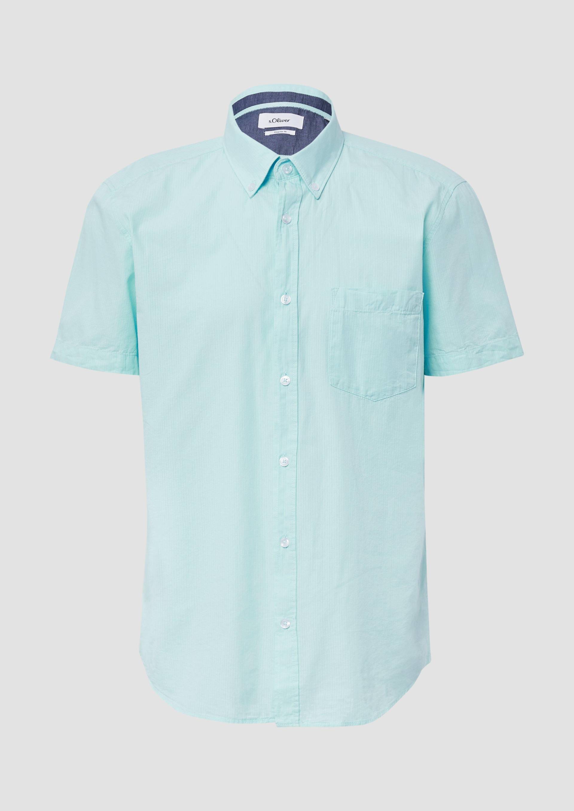 s.Oliver - Regular Fit: Kurzarmhemd mit Struktur-Streifen und Button-Down-Kragen, Herren, türkis s.Oliver - Regular Fit: Kurzarmhemd mit Struktur-Streifen und Button-Down-Kragen, Herren, türkis von s.Oliver