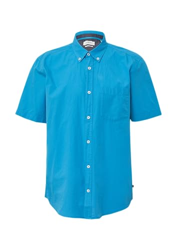 s.Oliver Regular Fit: Kurzarmhemd mit Struktur-Streifen und Button-Down-Kragen blau M von s.Oliver