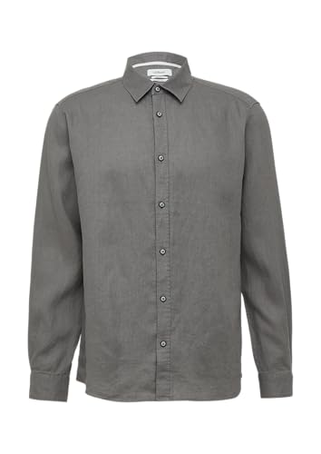 s.Oliver Regular Fit: Langarmhemd aus Leinen grau meliert XL von s.Oliver