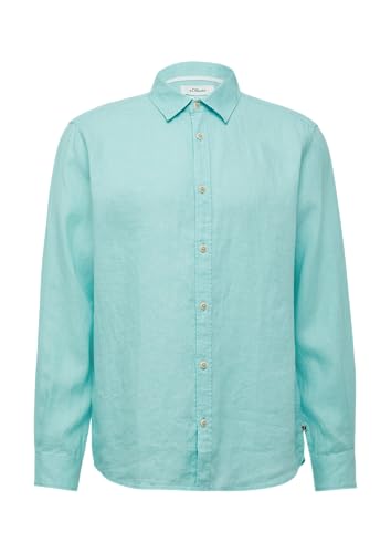 s.Oliver Regular Fit: Langarmhemd aus Leinen ozeangrün L von s.Oliver