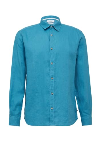 s.Oliver Regular Fit: Langarmhemd aus Leinen pastelltürkis M von s.Oliver