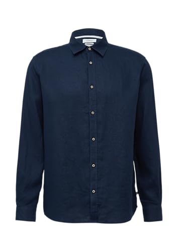 s.Oliver Regular Fit: Langarmhemd aus Leinen tiefblau XXL von s.Oliver