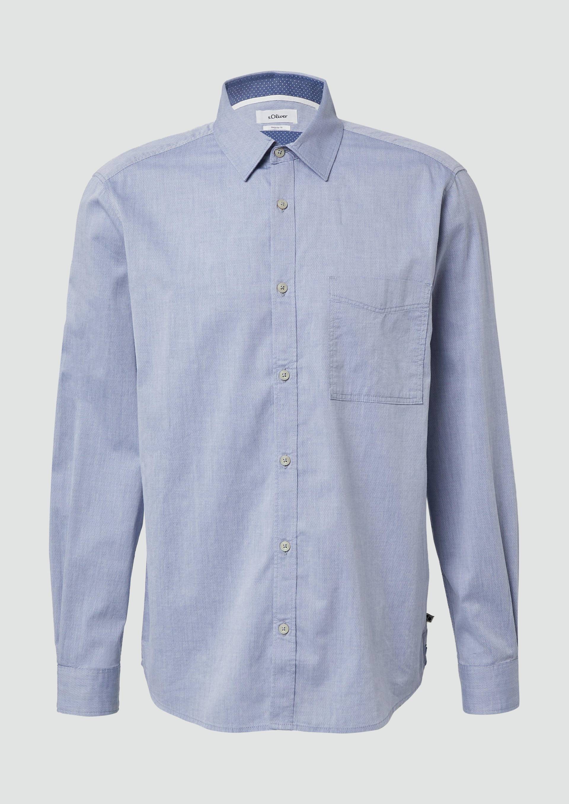 s.Oliver - Regular Fit: Gemustertes Langarmhemd mit Brusttasche, Herren, blau s.Oliver - Regular Fit: Gemustertes Langarmhemd mit Brusttasche, Herren, blau von s.Oliver