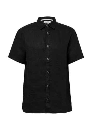 s.Oliver Regular Fit: Leichtes Kurzarmhemd aus 100% Leinen schwarz XL von s.Oliver
