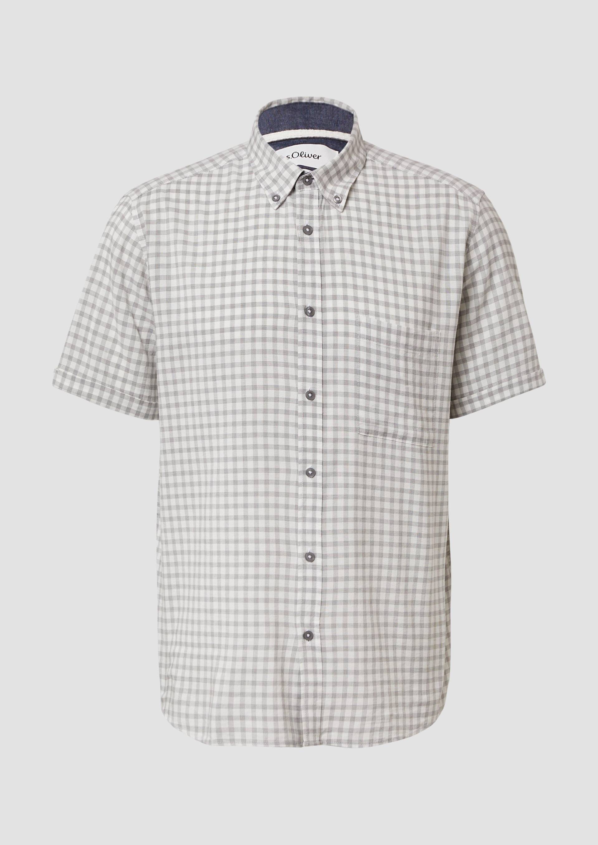 s.Oliver - Regular Fit: Kariertes Kurzarmhemds aus Viskosemix, Herren, grau s.Oliver - Regular Fit: Kariertes Kurzarmhemds aus Viskosemix, Herren, grau von s.Oliver